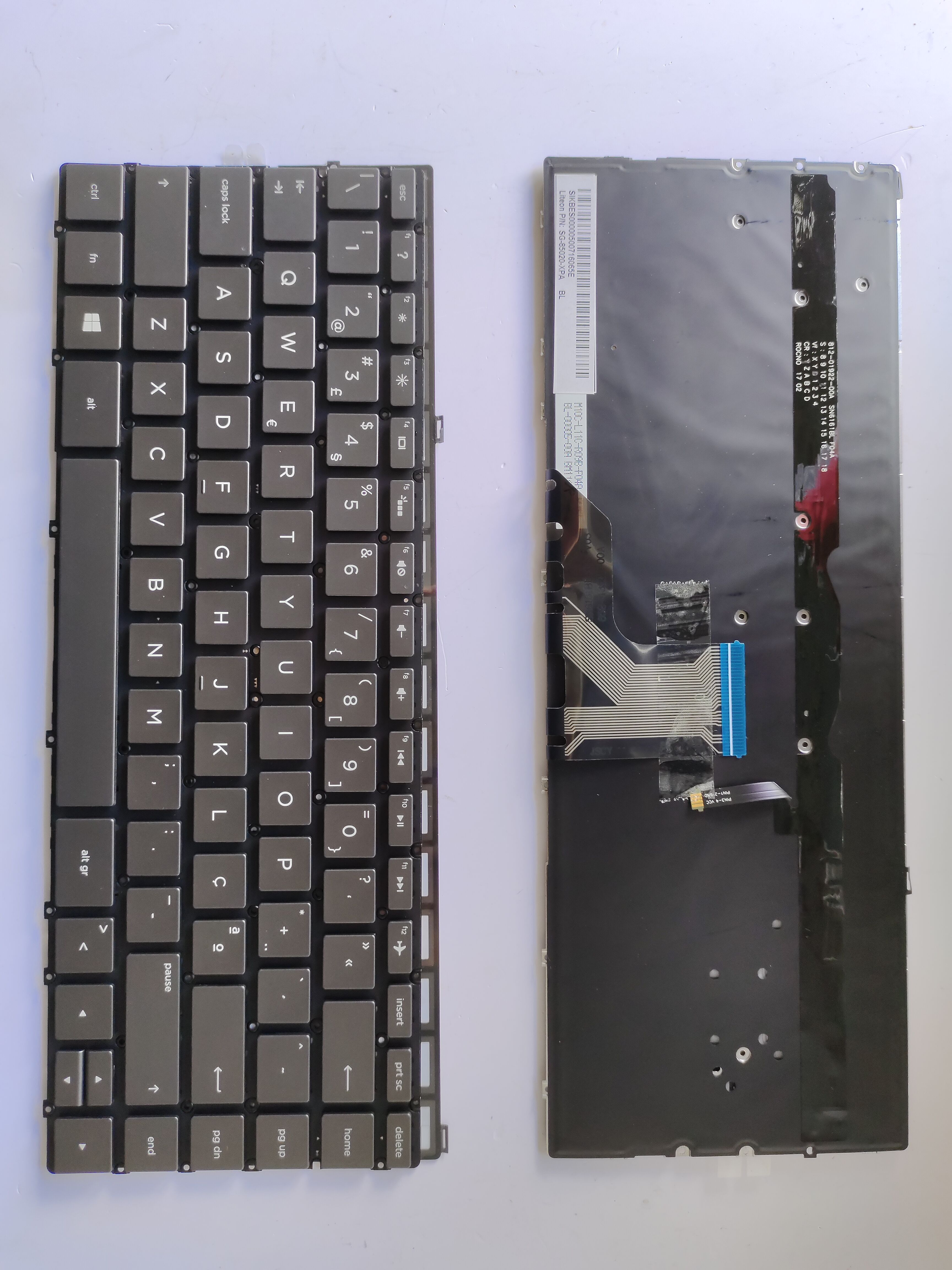 Picture of New Replacement Laptop Keyboard For HP 13-AC/13-W small carriage return Grey Black Backlit PO Layout